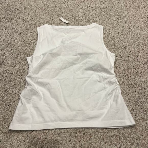 NWT Madewell Cinched Crewneck Tank Sz L White Casual Basic - Picture 5 of 8
